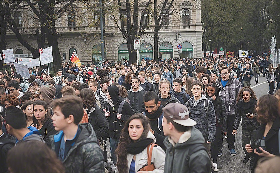 Student demonstration held in Milan November 14, 2014